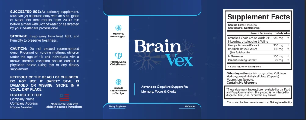 BrainVex Product Label